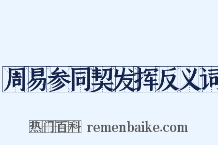 周易参同契发挥反义词是什么意思的图片